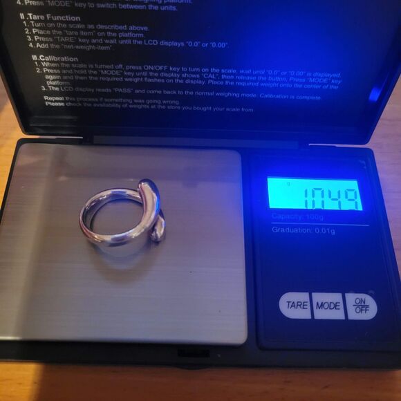 Vintage Tiffany & Co Elsa Peretti Sterling Silver Teardrop Ring~ size 6.5-7 - Picture 7 of 7